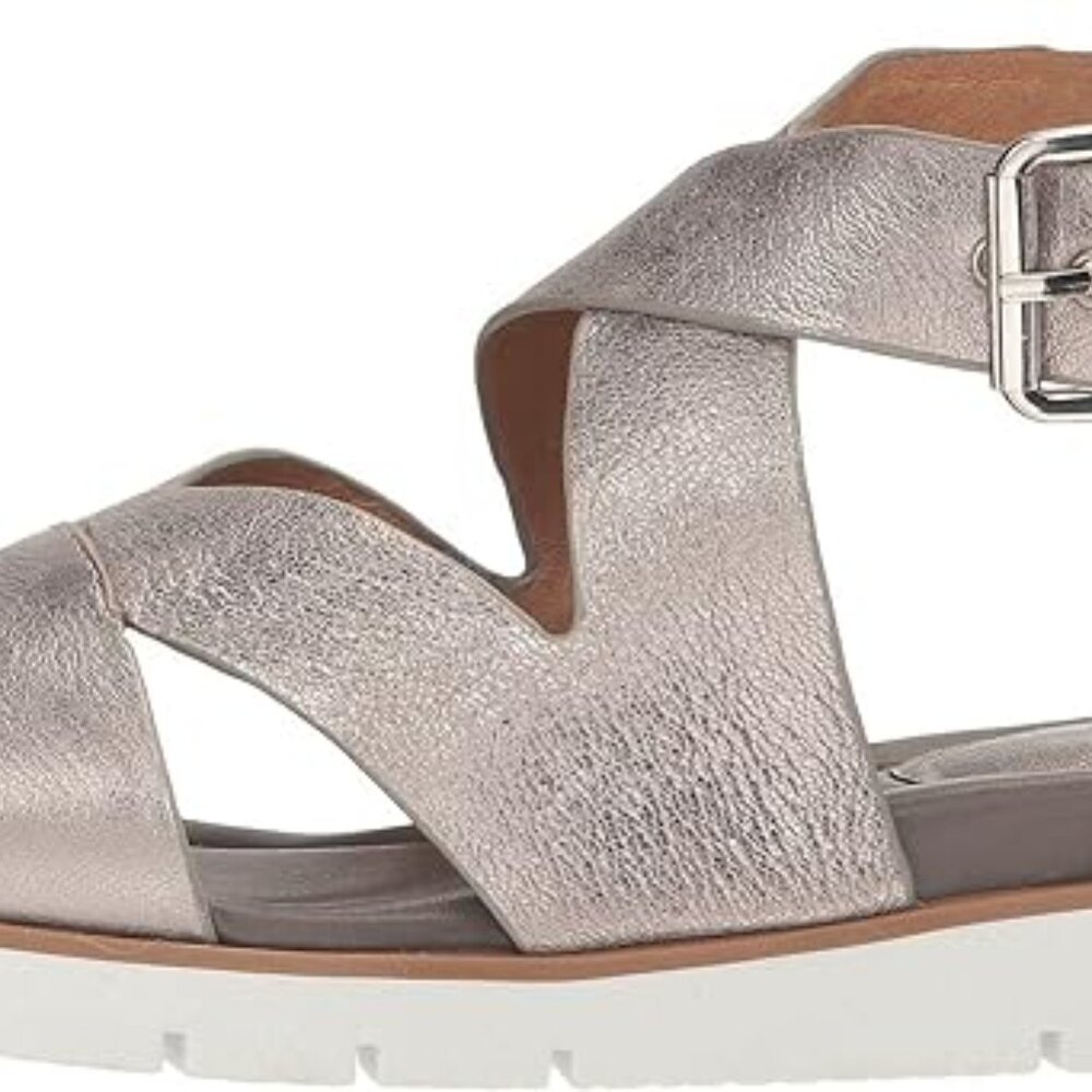 SOFFT  Mirabelle  New Women's Anthracite Metallic Leather Sandals, Size 7.5 - Picture 4 of 12